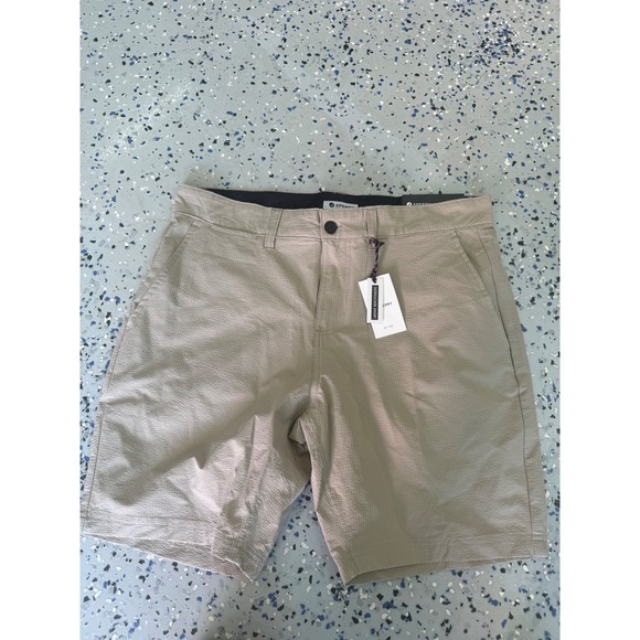 Sperry Seersucker Shorts Mens Size 34 Stone Beige Casual Summer Lightweight - Picture 1 of 3